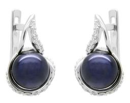 Серьги из серебра жемчуг, С1328ч