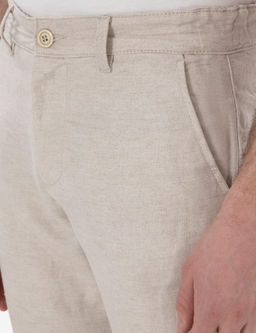 Bej Keten Kar___ml_ Slim Fit Kanvas Pantolon - Pierre cardin фото 5
