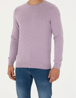 Lila Melanj Slim Fit Bisiklet Yaka Basic Triko Kazak - Pierre cardin фото 6