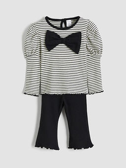 Fiyonk G?r?n?ml? K?z Bebek Bluz ve Pantolon