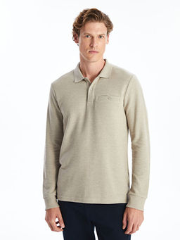 Polo Yaka Uzun Kollu Erkek Sweatshirt
