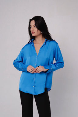 Рубашка шёлковая голубая - Martichelli фото 4