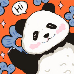 Картина по номерам на подрамнике Draw Me! Panda with a flower, (20*20 см)