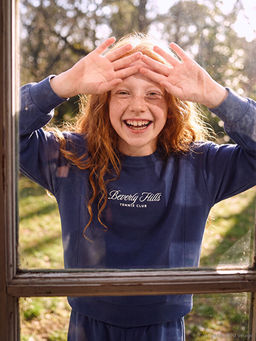 Bisiklet Yaka K?z ?ocuk Sweatshirt ve E?ofman Alt?