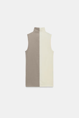 CAMISETA HALTER MANGA SISA / Crudo / Beige - Zara фото 4