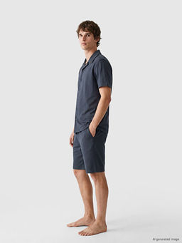 Regular Fit Erkek ?ortlu Pijama Tak?m?