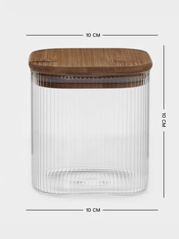 Банка для сыпучих BellaTenero «Эко. Квадрат». 800 мл, 10×10 см с бамбуковой крышкой, стекло, прозрачная