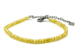 Браслет из фианитов рондель гр.3*2мм цв.желтый, 17см