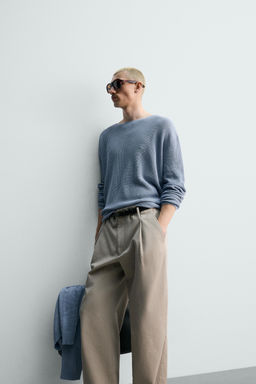 JERSEY ESTRUCTURA SEDA - LINO / Celeste - Zara фото 6