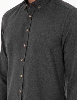 Antrasit Slim Fit Uzun Kollu G_mlek