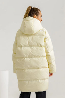 Пуховик удлиненный без капюшона Кремовый - Anta sport фото 2