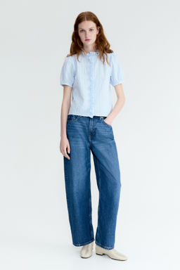 Blusa de algod?n con ribetes de volante - H&m фото 5