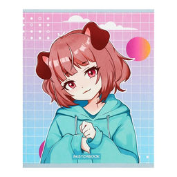 Цена за 4 шт. Тетрадь для скетчей А5, 16 листов, Girl