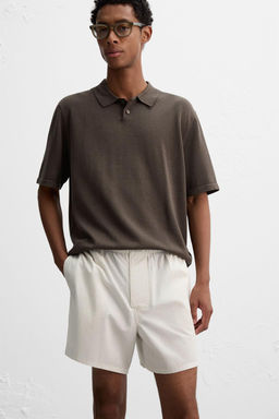 COTTON-HEMP STRIPED BERMUDA SHORTS - Zara фото 5