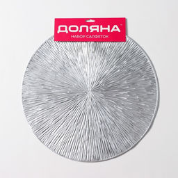 Набор салфеток сервировочных на стол Доляна Сияние, d=38 см, 4 шт, цвет серебряный  фото 8