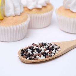 Цена за 2 шт. Посыпка кондитерская с мягким центром КондиМир: белая, коричневая, черная, 50 г  фото 2