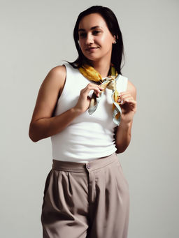 Платок женский MINAKU, размер 70×70 см, оранжевый