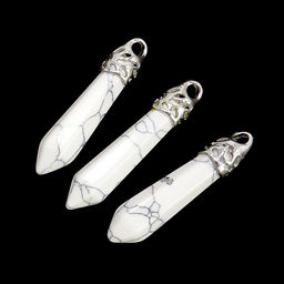 Подвеска маятник уп-3шт камень Белый кохолонг 3,5см камень счастья