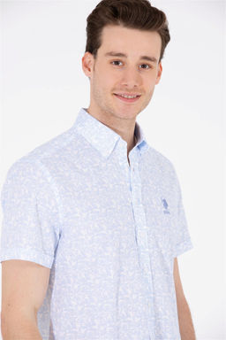 Мужская синяя рубашка с коротким рукавом Неожиданная скидка в корзине - U.s. polo assn фото 3