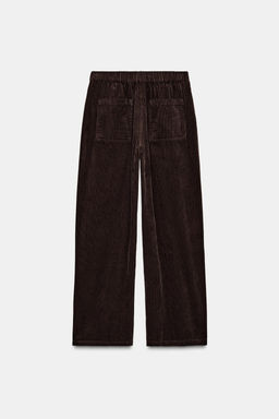 ZW COLLECTION WIDE-LEG CORDUROY TROUSERS - Zara фото 7
