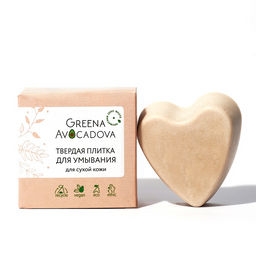 GREENA AVOCADOVA Плитка для умывания твердая ДЛЯ СУХОЙ КОЖИ, 50 г