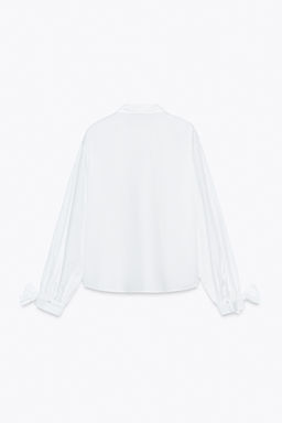 POPLIN SHIRT WITH TIES - Zara фото 6