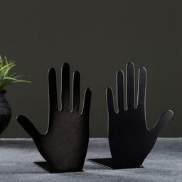 Держатель - подставка для книг «Ладони», набор 2 шт., 15×10×10 см, чёрный