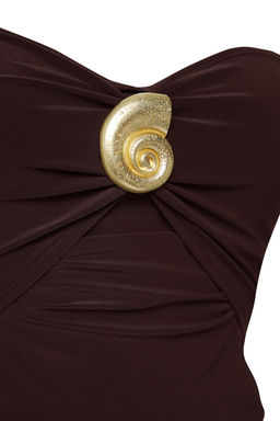 Limited Edition Kahverengi Aksesuar Detayl? Straplez Orme S?k Bluz TPRSS25BZ00032