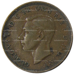 Монета 1/2 пенни 1938 года Австралия