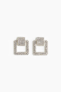 Pendientes cuadrados de strass