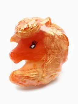 Цена за 2 шт. Новогоднее мыло ручной работы глицериновое Символ года золотистая лошадь, 50 г