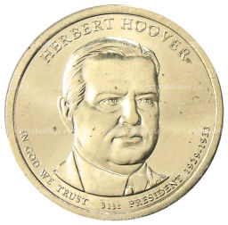 1 доллар 2014 года D США 31-й президент США Герберт Гувер
