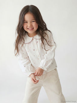 Bebe Yaka ?i?ekli K?z ?ocuk G?mlek