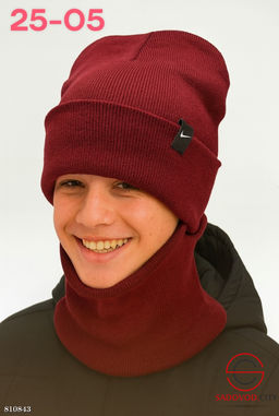 Набор 2в1 шапка двойной и снуд двойной - Bruno фото 6