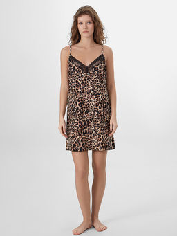 Сорочка ночная женская с леопардовым принтом