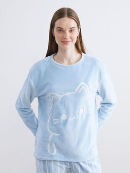 Kedi Nak??l? Pel?? Kad?n Pijama Tak?m?