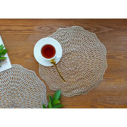 Набор салфеток сервировочных на стол Доляна Мэри, d=38 см, 4 шт, цвет золотой  фото 4