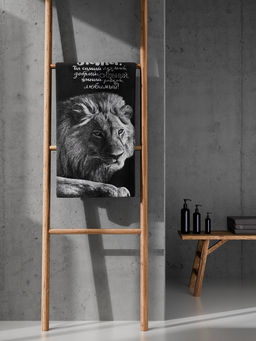 Полотенце махровое Этель Лучший папа, 70?130 см, 100% хлопок, 420 г/м?, чёрно-белое