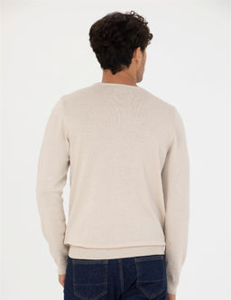 Kum Melanj Slim Fit Bisiklet Yaka Basic Triko Kazak - Pierre cardin фото 5