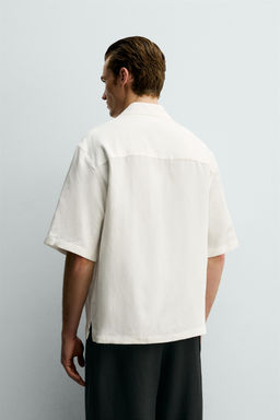 CAMISA KIMONO VISCOSA - LINO / Blanco roto - Zara фото 3