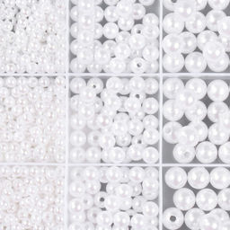 Бусины в шкатулке «Белый перламутр», 12 делений, 10×13.5×1.8 см