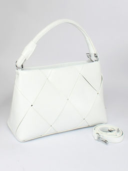 Сумка женская натуральная кожа GU 2033-6610, 1отд+карм/пер, плечевой ремень, белый SALE 259870