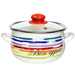 Кастрюля 4,0л Interos Радуга со стеклянной крышкой арт.4455
