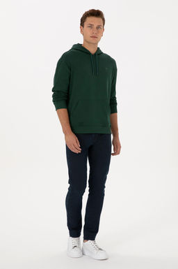Erkek Comfort Fit Kap__onlu Koyu Ye_il Basic Sweatshirt - U.s. polo assn фото 4
