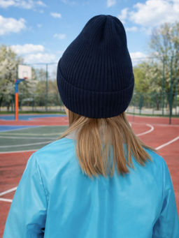 Шапка вязаная темносиняя