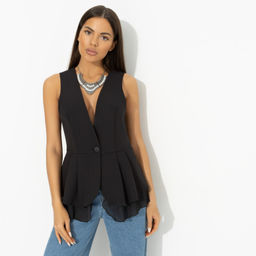 Жилет комбинированный с органзой Форма гениальности (черный) - Charutti фото 2