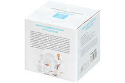 Банка для сыпучих продуктов 800 мл 11,5*11*11,5 см Айсберг волны + ложка + откидная бамбук.крышка - Elan gallery фото 8