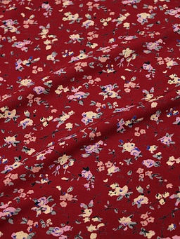 Штапель Премиум Цветочная грация цв.вишневый, ш.1.45м, вискоза-100%, 120гр/м.кв - Купава фото 6