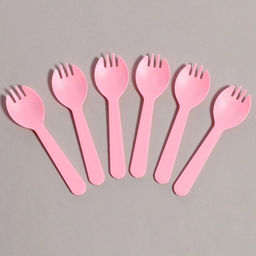 Цена за 4 шт. Посуда одноразовая, 6 шт., розовый