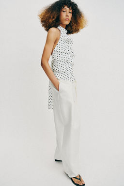 TOP HALTER LUNARES / Blanco / Negro - Zara фото 4